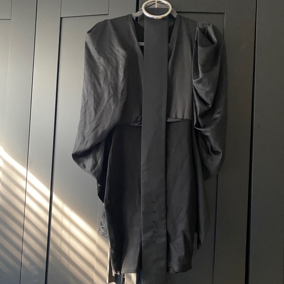 Zara Black Belted Mini Dress - Picture 4 of 5